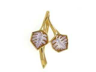 Split Leaf Cameo Brooch